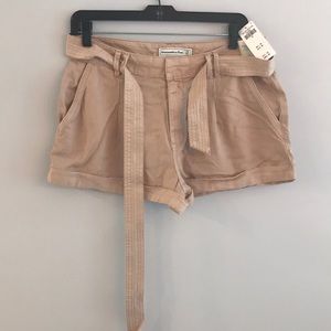 Abercrombie and Fitch- Khaki Tie Midi Shorts